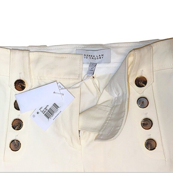 Derek Lam 10 Crosby Cream White Flare Pants Size 0 XS High Waisted Ankle Length - Picture 8 of 9